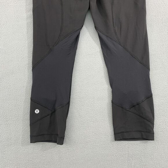 Lululemon Pants Womens 6 Pace Rival Crop Yoga Athletic Pocket Zip Activewear - Picture 9 of 13